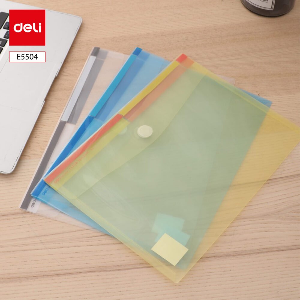 ديلي مصنف كبسة - قياس A4 - أزرق/ شفاف/ أصفر E5504